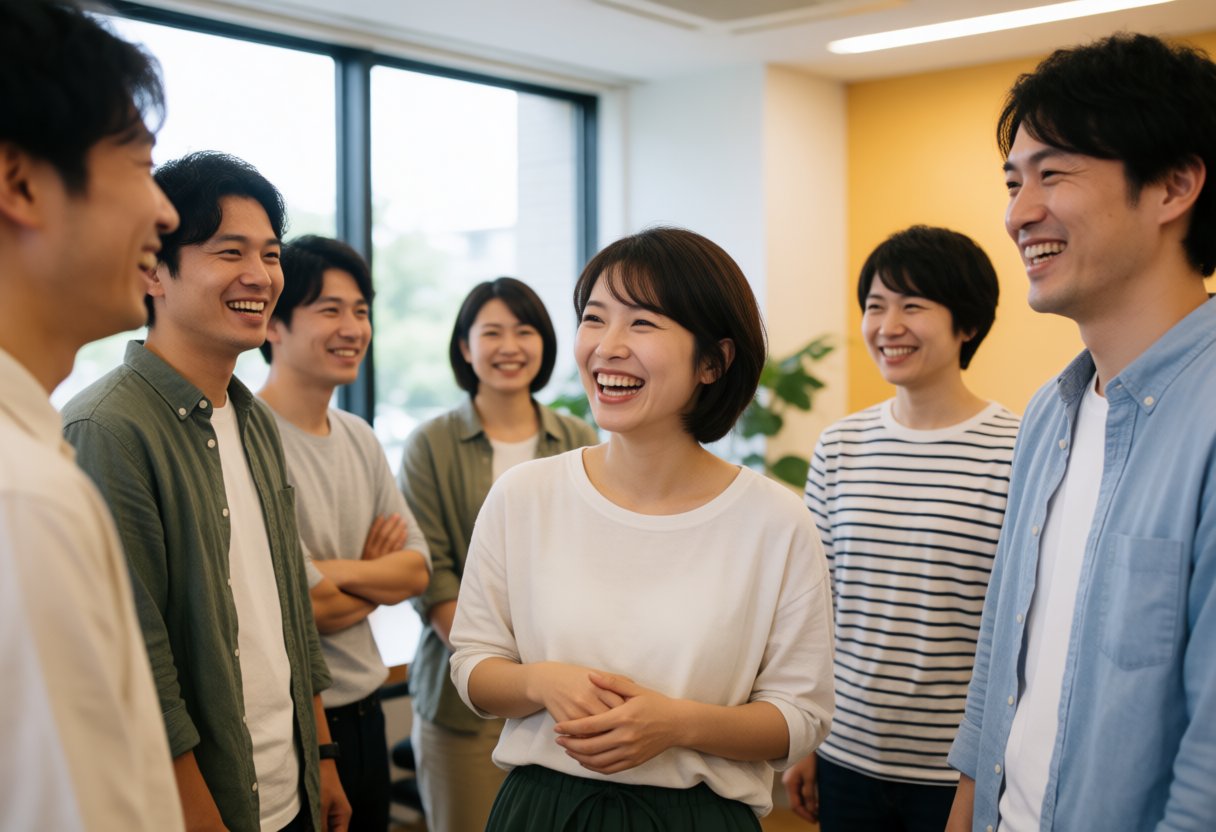 オフィスで談笑する人々