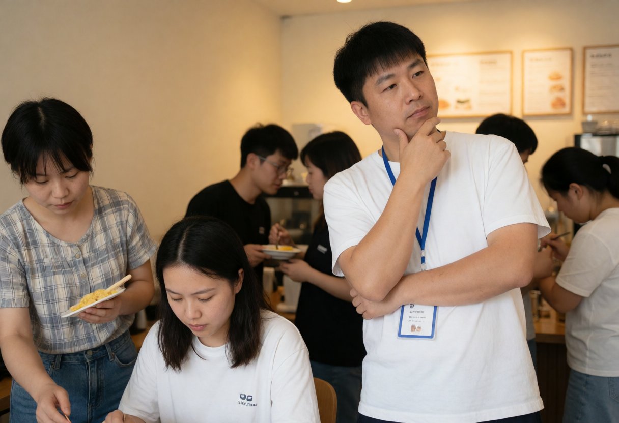 清掃中のカフェの様子