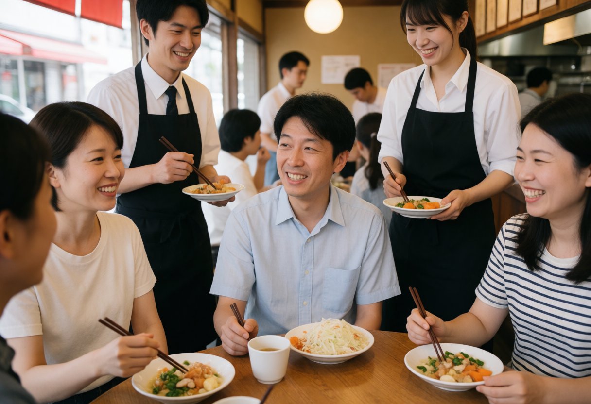 レストランでの接客