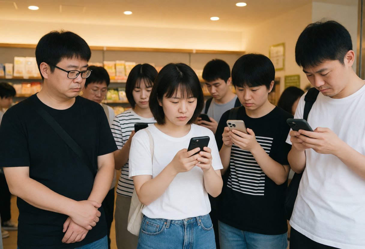 探す人達の失望した表情