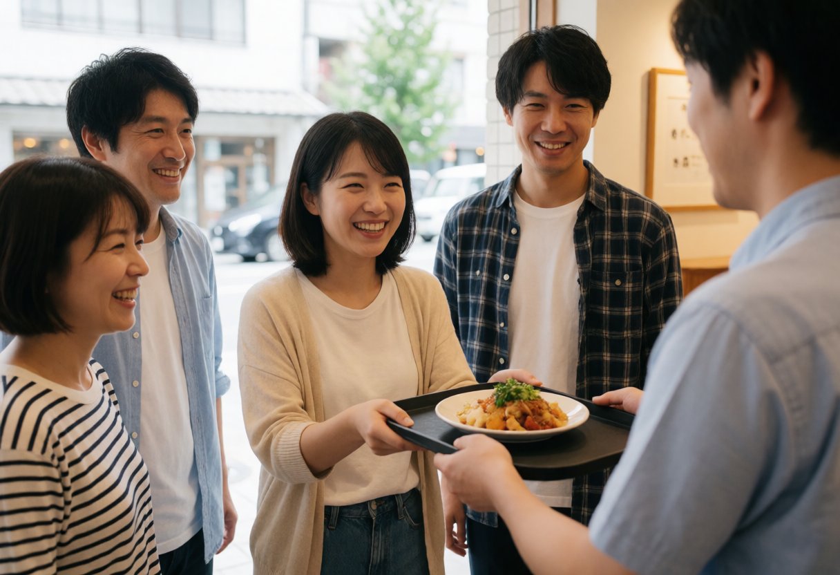 ロボットが料理を提供する