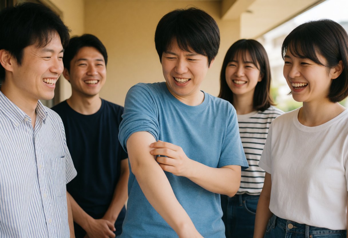 首をひねる人